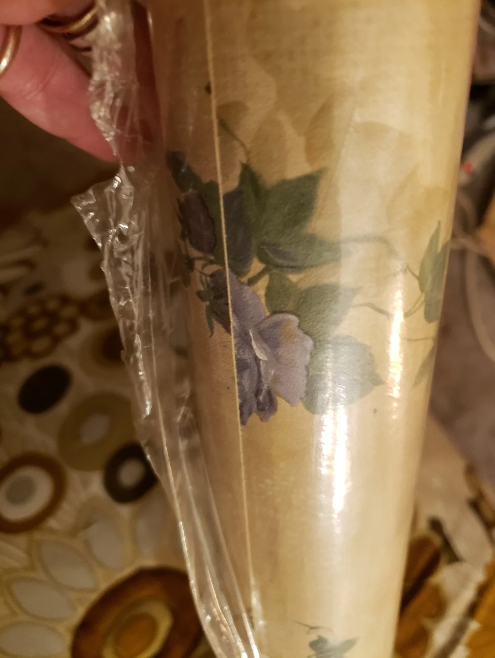 NOS/NWT Vintage Millway Solid Vinyl Prepasted Rose Wallpaper Pat. GB40300 11.5yd